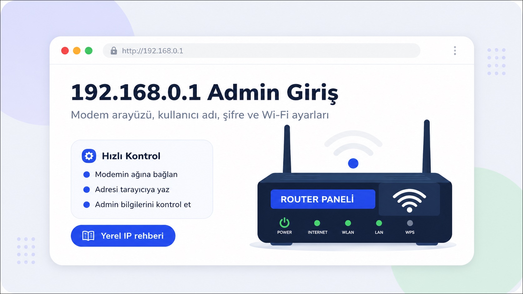 192.168.0.1 Giriş ve Router Paneli Resmi